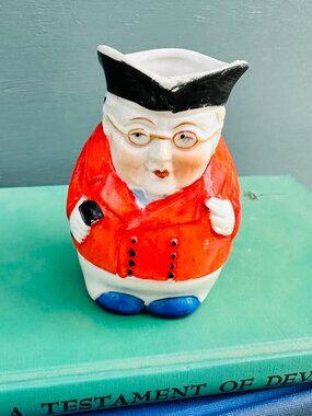 Vintage 1930s Toby Creamer, English Character Jug, Colonial Figure Tiny Pitcher